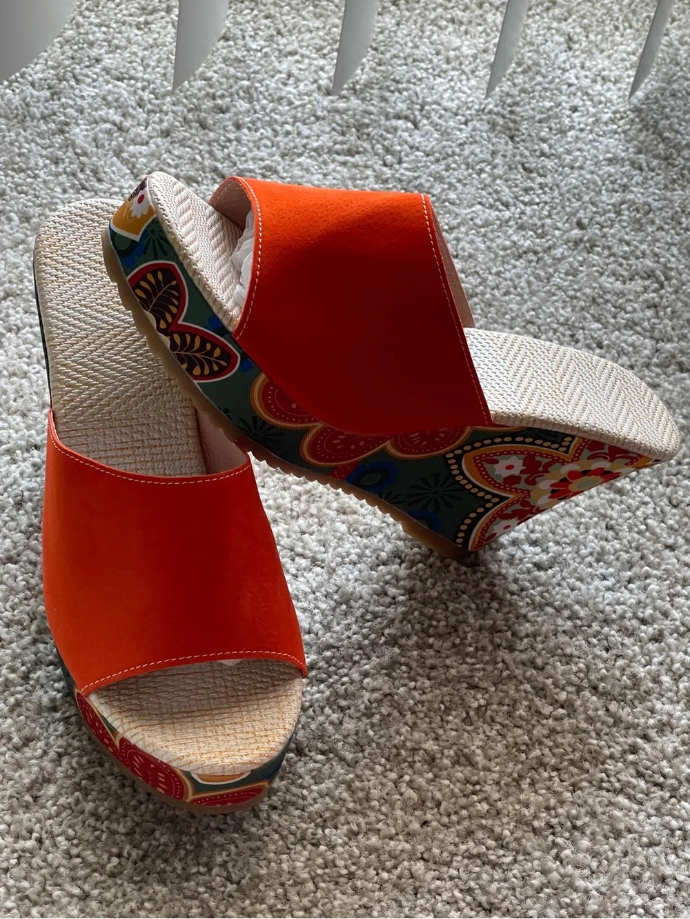 🆕 Floral Wedge Platform Sandals - Picture 2 of 11